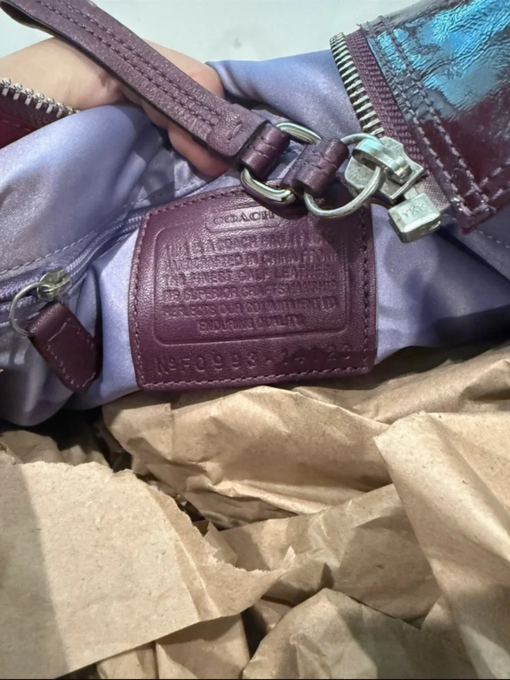 Coach Patent Leather Tote in Deep Plum